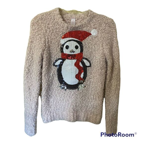 Sequin Penguin Ugly Christmas Sweater - Picture 1 of 7